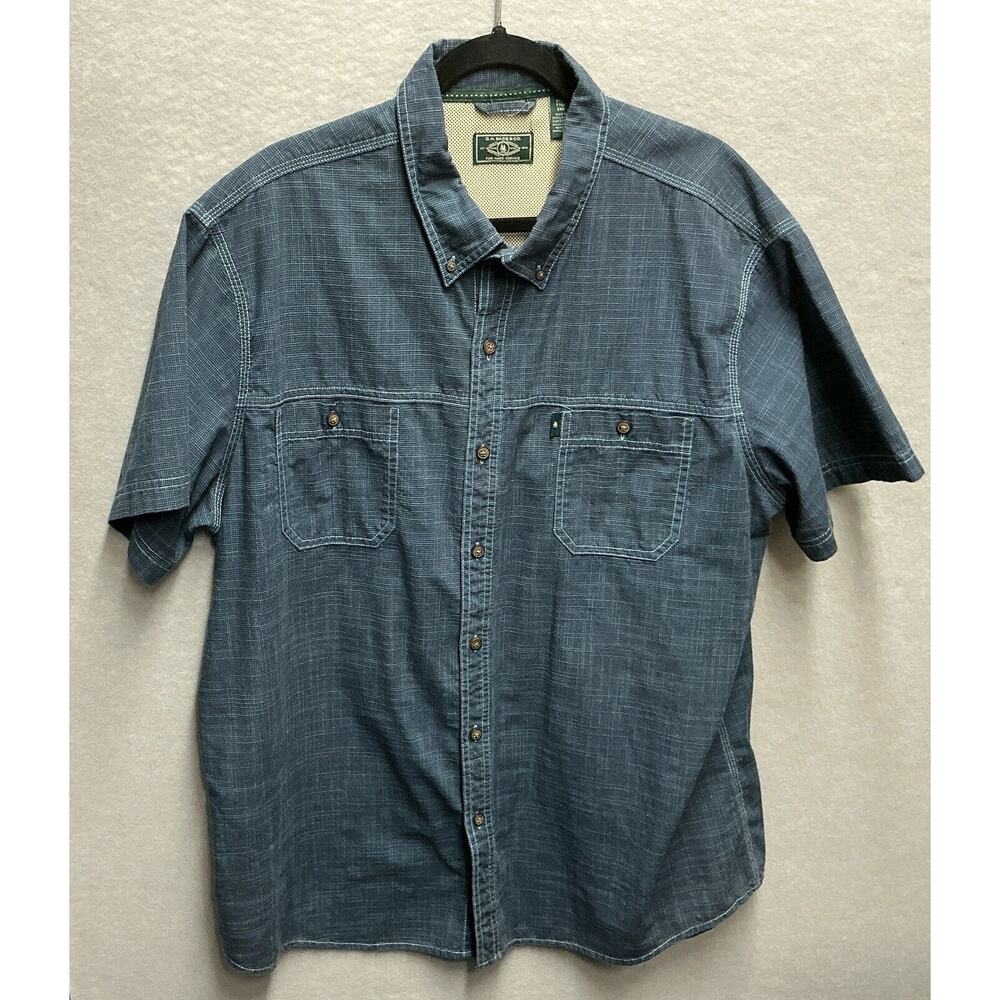 G.H. BASS &‎ CO. Blue Short Sleeve Shirt Size 2XL Chest Pockets Button Down